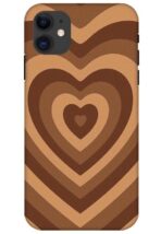 Brown Heart Apple Iphone 11 Back Cover