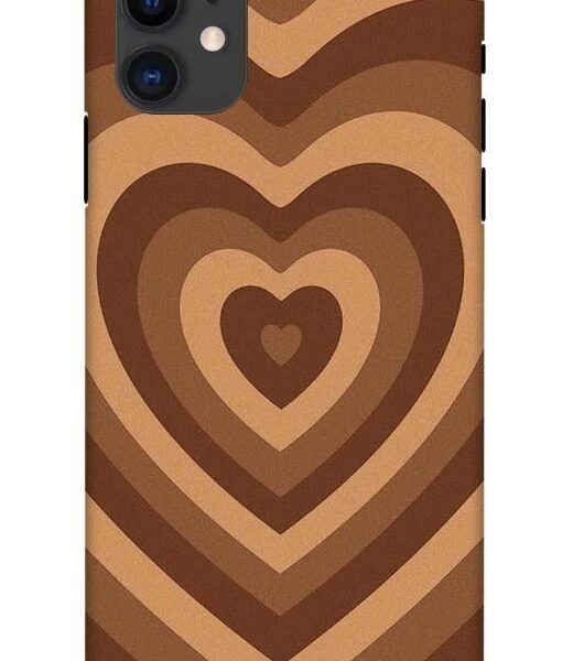 Brown Heart Apple Iphone 11 Back Cover