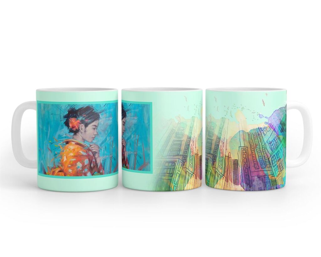 Buy Artistic Building Painting Background Design Photo Mug Printing Online at Zapvi